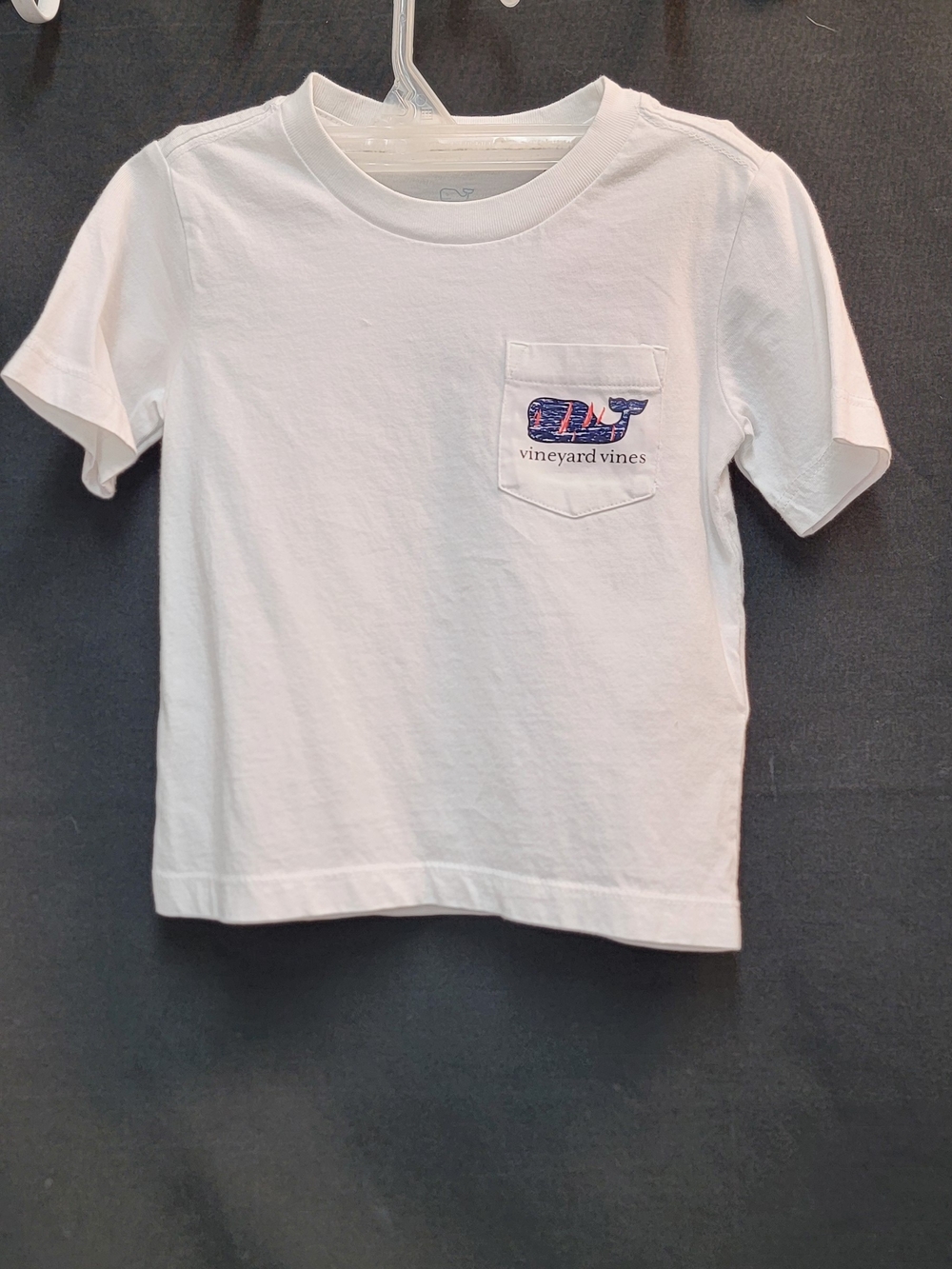 Vineyard Vines White Kids Short-Sleeve Whale Pocket Tee